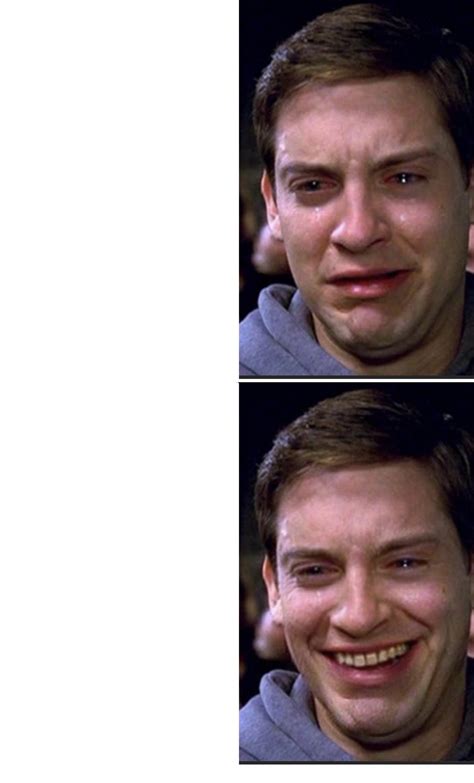 Peter Parker Cry vs Laugh Blank Template - Imgflip