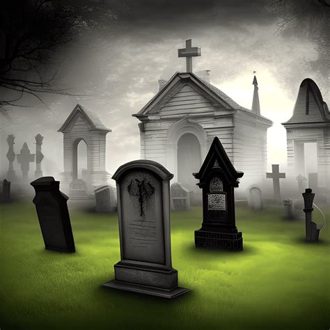 Spooky Ghosts in a Graveyard Photograph · Creative Fabrica