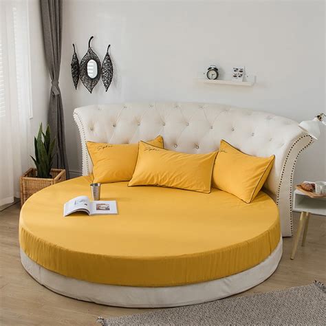 Round Bed Mattress Cover Cotton Protector for Bedding 220cm Diameter Color:yellow | Walmart Canada