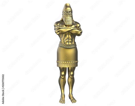 Gold Golden Statue Dream of King Nebuchadnezzar's (Daniel Prophecies) 3D Illustration [PNG ...