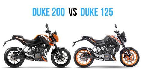 KTM Duke 125 vs KTM Duke 200 Comparison