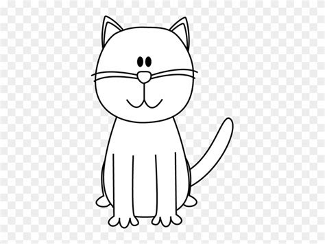 White Cat Clip Art Black And White Cat Black And White - Cat Cartoon Black And White - Free ...