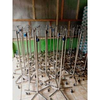 Jual Tiang infus kaki 5 stainless / Tiang infus stainless / Tiang infus | Shopee Indonesia