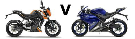 Versus: KTM Duke 125 vs Yamaha YZF-R125 | Visordown