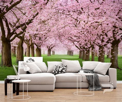 Cherry Trees WALL MURAL Pink Blossom Wallpaper Large Wall - Etsy UK