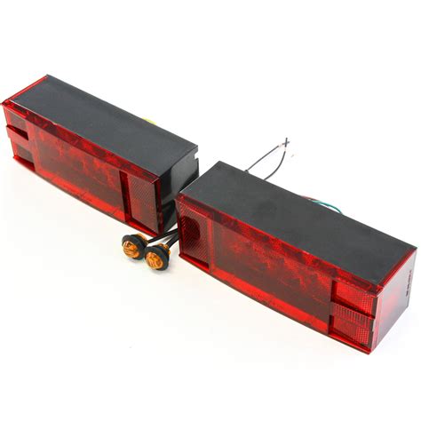 (2) LED Submersible Combination Trailer Tail Lights Boat & (2) Amber Side Marker - Walmart.com