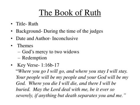 PPT - The Book of Ruth PowerPoint Presentation - ID:353572