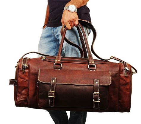 Genuine Leather Traveler Overnight Weekender Duffle Bag | Classy Leather, Inc