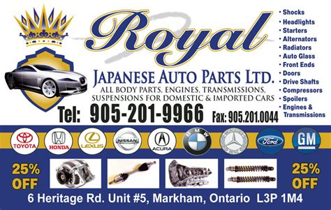 Royal Japanese Auto Parts - Markham, ON - 9889 Markham Rd | Canpages