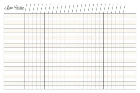 Blank 6 Column Chart Template