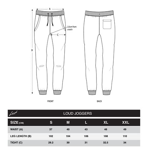 Heavyweight Tracksuit Size Chart