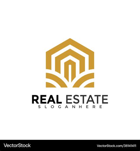 Real estate logo design creative idea logos Vector Image