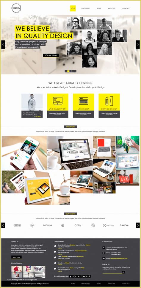 Free Web Developer Portfolio Template Of Web and Graphic Design Portfolio Website Template Psd ...