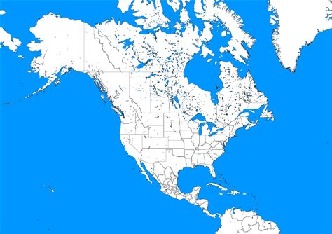 North America Political Blank Map - Full size