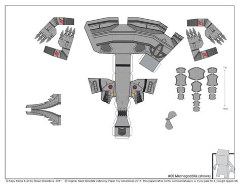 Godzilla Papercraft Blog Paper toy Papertoy Mechagodzilla Template Imagen Jpeg - Printable ...