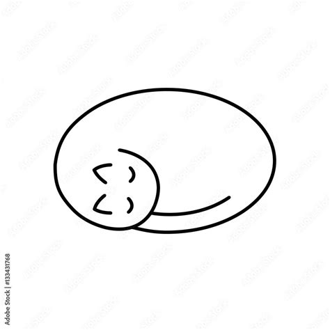 Sleeping cat vector icon Stock Vector | Adobe Stock