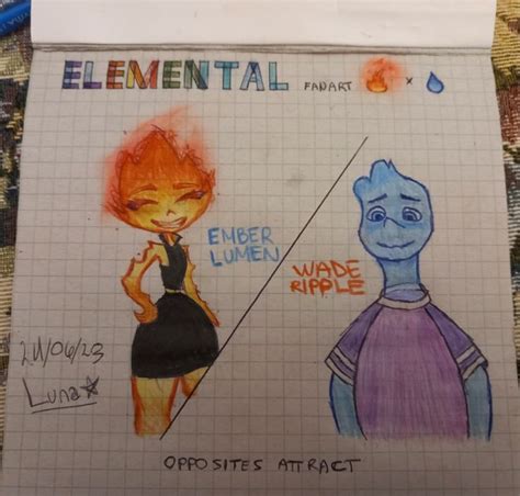 elemental fanart🔥💧 in 2023 | Disney art drawings, Disney art, Fan art