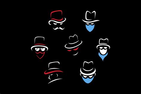 mafia gangster face logo collection | Creative Logo Templates ...