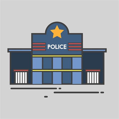 Illustration of Police Station Building