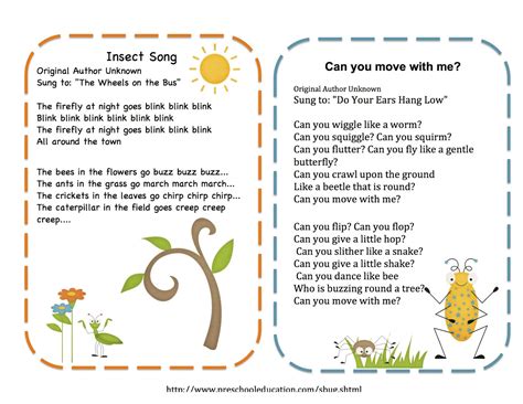 Bug+Songs.jpg 1,600×1,236 pixels | Bug songs, Bugs preschool, Preschool printables