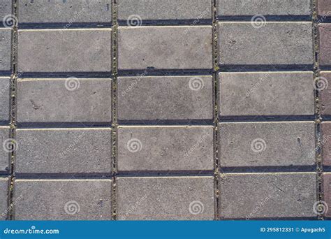 Closeup of Stack Bond Brick-like Gray Concrete Pavement Stock Image ...