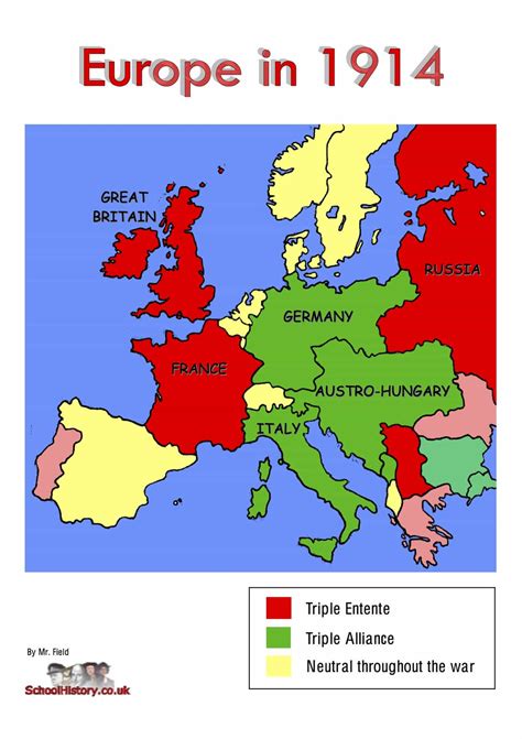 WW1 Alliances Map | GCSE Lesson Worksheet