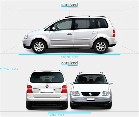 Volkswagen Touran 2003-2006 Dimensions Rear View