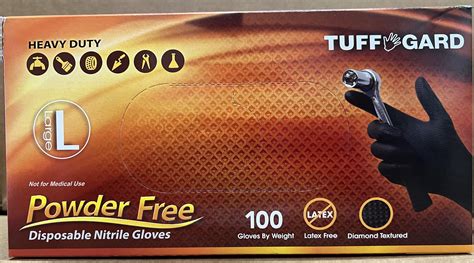 BLACK NITRILE HEAVY DUTY DISPOSABLE GLOVES (100PC) - Fourman Industries