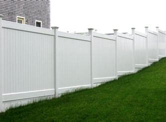 Bufftech New Lexington Stepped Vinyl Fence - AVO Fence & Supply