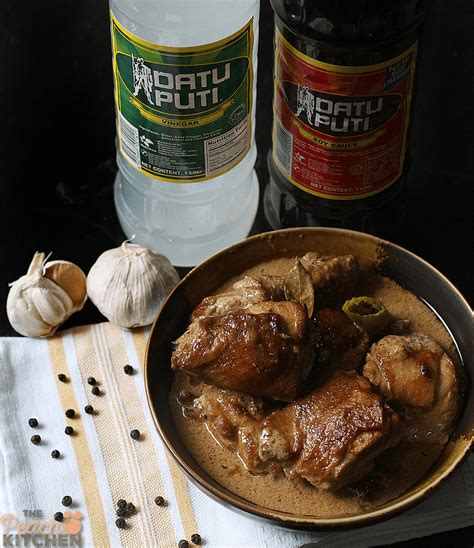 Adobong Manok Sa Gata (Chicken Adobo in Coconut Milk) - The Peach Kitchen