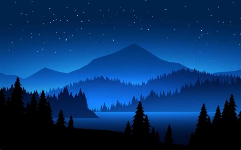 Mountains at Night Landscape Scene 1308327 Vector Art at Vecteezy