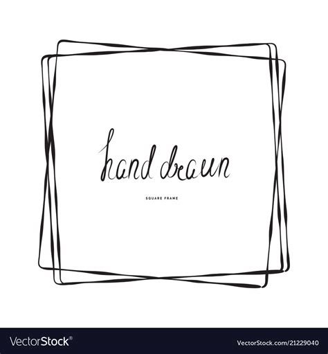 Hand drawn square frame Royalty Free Vector Image