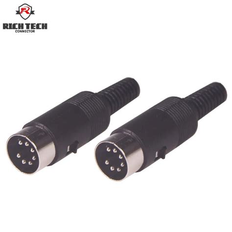 50pcs DIN adapter 7pin spring DIN male plug connector for computer keyboard/mouse 7PIN DIN cable ...