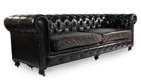 Black leather chesterfield sofa 1