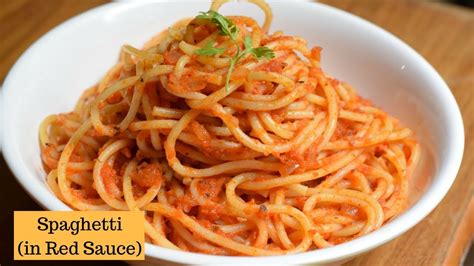 Spaghetti in Tomato sauce | Spaghetti Recipe | Red Sauce spaghetti Pasta - The Busy Mom Blog