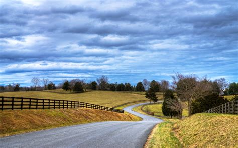 road, Way, Path, Fields, Landscapes, Nature, Countryside, Town, Trees, Grass, Summer, Sky ...