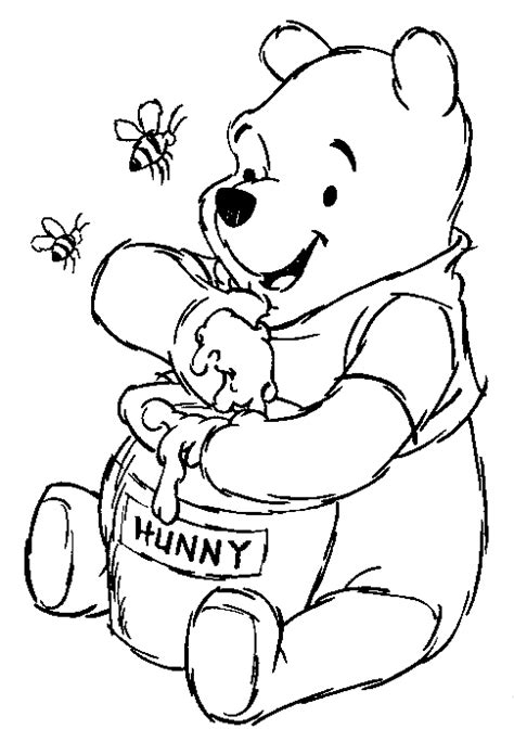 Winnie The Pooh Eating Honey Drawing