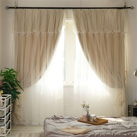 Aliexpress.com : Buy SunnyRain 1 Piece Beige Double layer Curtain For Living Room Blackout ...