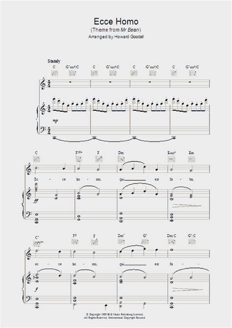 Ecce Homo Piano Sheet Music | OnlinePianist