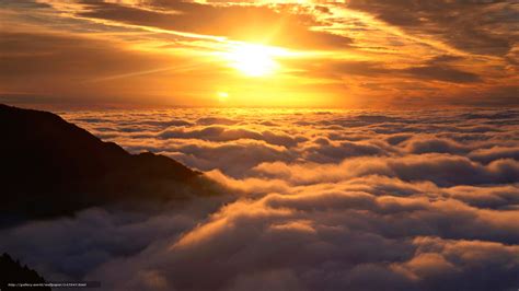 Descargar gratis las nubes, sol, puesta del sol Fondos de escritorio en ...