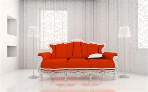 Orange and white wooden couch HD wallpaper | Wallpaper Flare