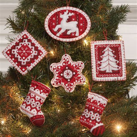 Bucilla Nordic Christmas Ornaments - Felt Applique Kit 86964E - 123Stitch