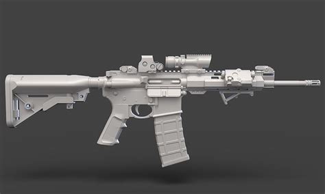 Low Poly Rifle with Parts 3D model | CGTrader