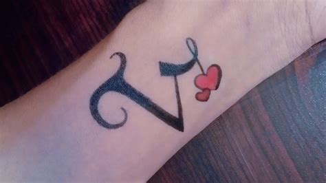 Alphabet V Tattoo Designs