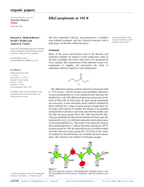 (PDF) Ethyl propionate at 185 K