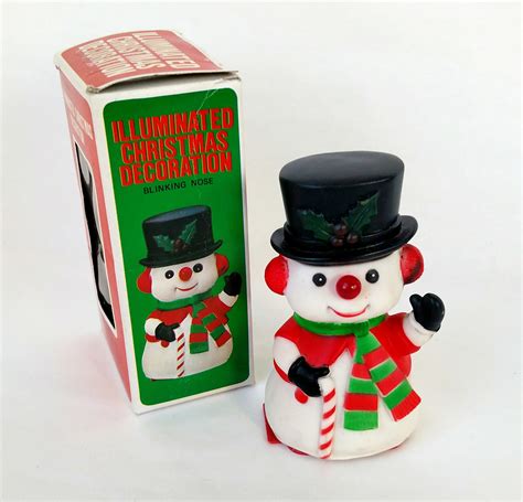 Vintage Plastic Frosty The Snowman Figurine - In Original Box