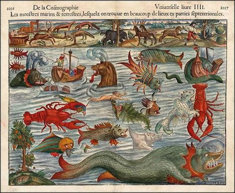 1550 Map of terrifying monsters | Sea monsters, Antique maps, Ancient maps