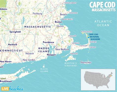 Map of Cape Cod National Seashore - Live Beaches