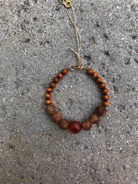 Brown Agate, Jasper & Carnelian Bracelet - Etsy