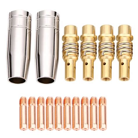 11pcs/Set MIG Welding Nozzle Welder Torch Nozzles Gold Tip Holder Contact Tips 0.040" Gas ...